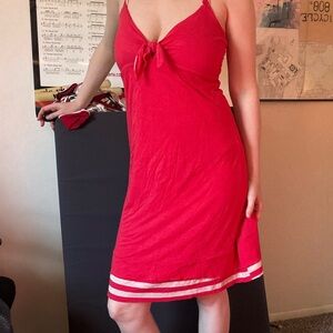 Women’s Red Tie-Front Sleep Chemise